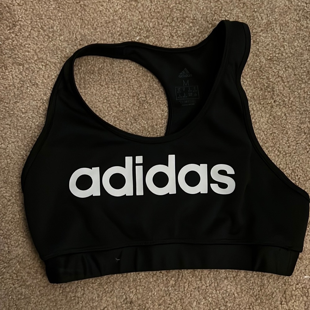 Adidas black sports bra, size medium